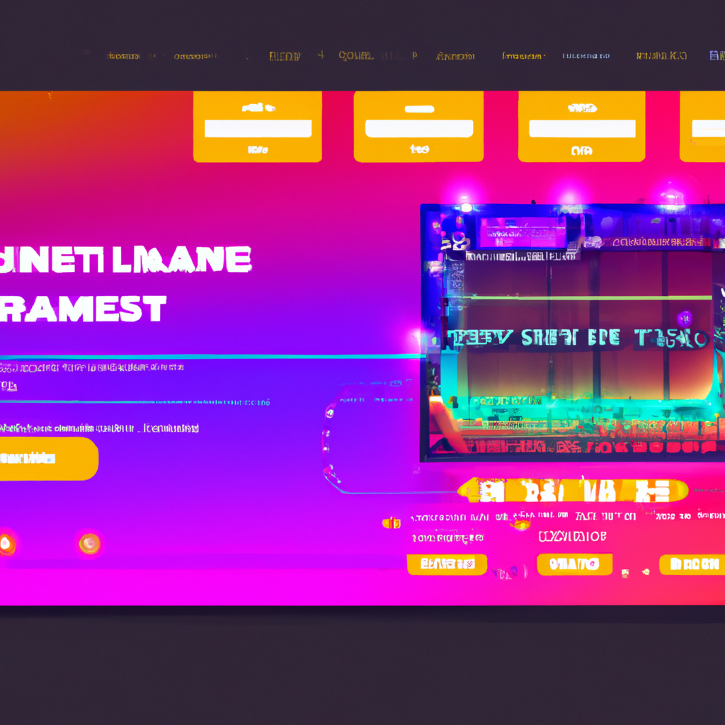 Gallery screenshot: pixel-art arena with neon overlays and HUD badges